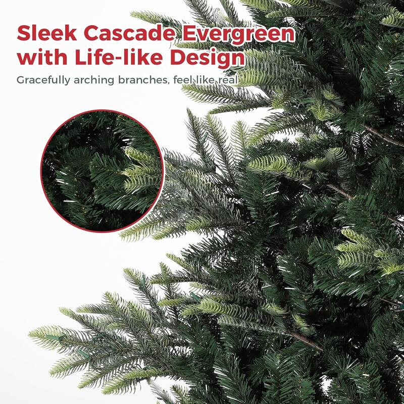7.5 Ft Pre-Lit Slim Aspen Fir Artificial Christmas Tree