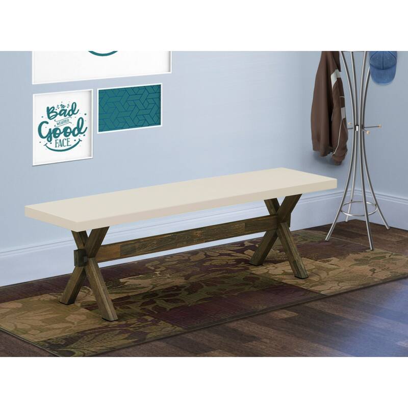 East West Furniture X-Style Modern Dining Room Bench with Wooden Seat(Finish Options) - XB726
