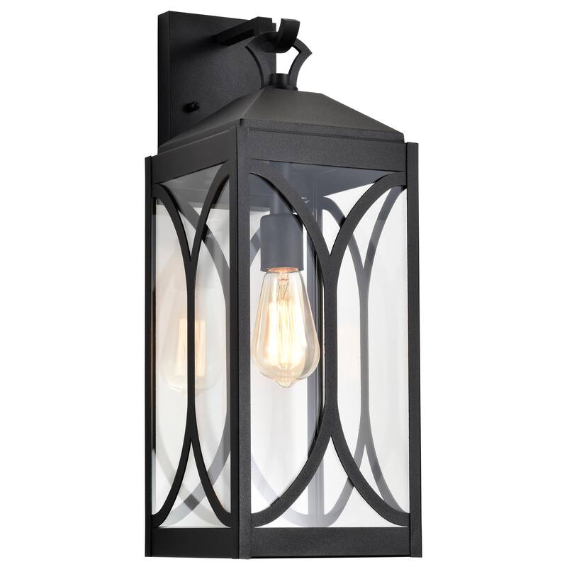 Oaklyn 1 Light Large Wall Lantern Matte Black with Clear Glass