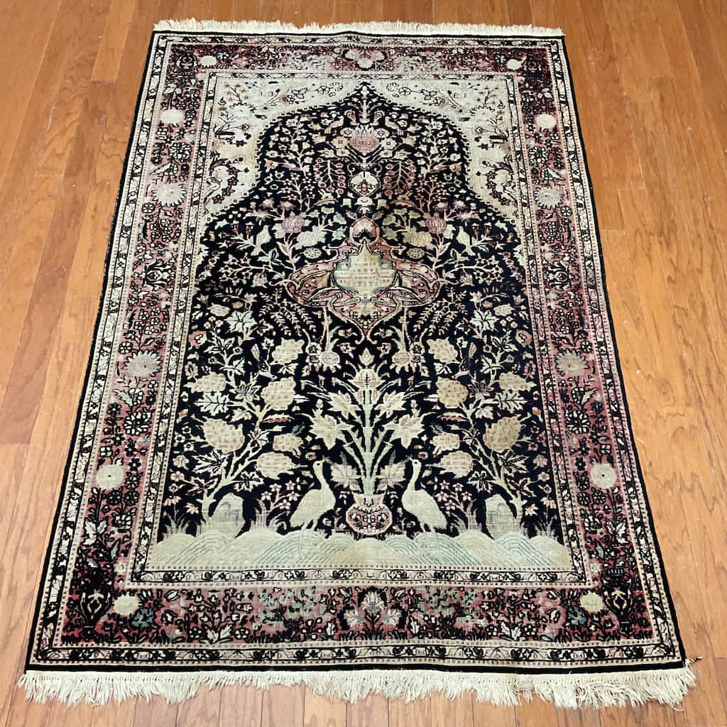 HERAT ORIENTAL Handmade Kashmiri Wool Rug - 4'2" x 6'