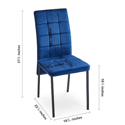 Set Of 2 Velvet High Back Nordic Dining Chair Modern Fabric Chair with Black Legs for Home,Kitchen