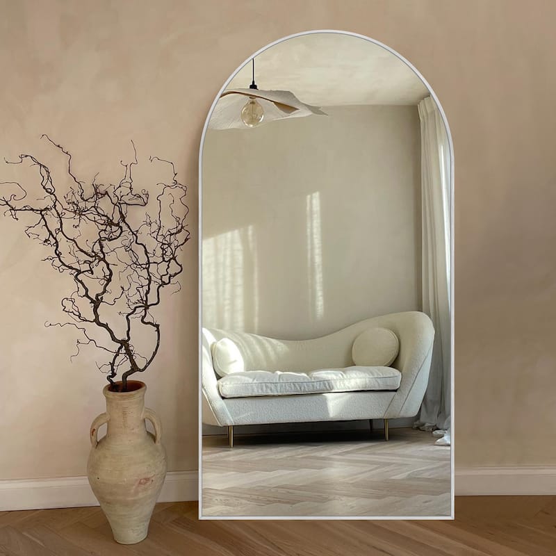 Arched Full Length Mirror Large Floor Mirror - 70.9X31.9 - Silver