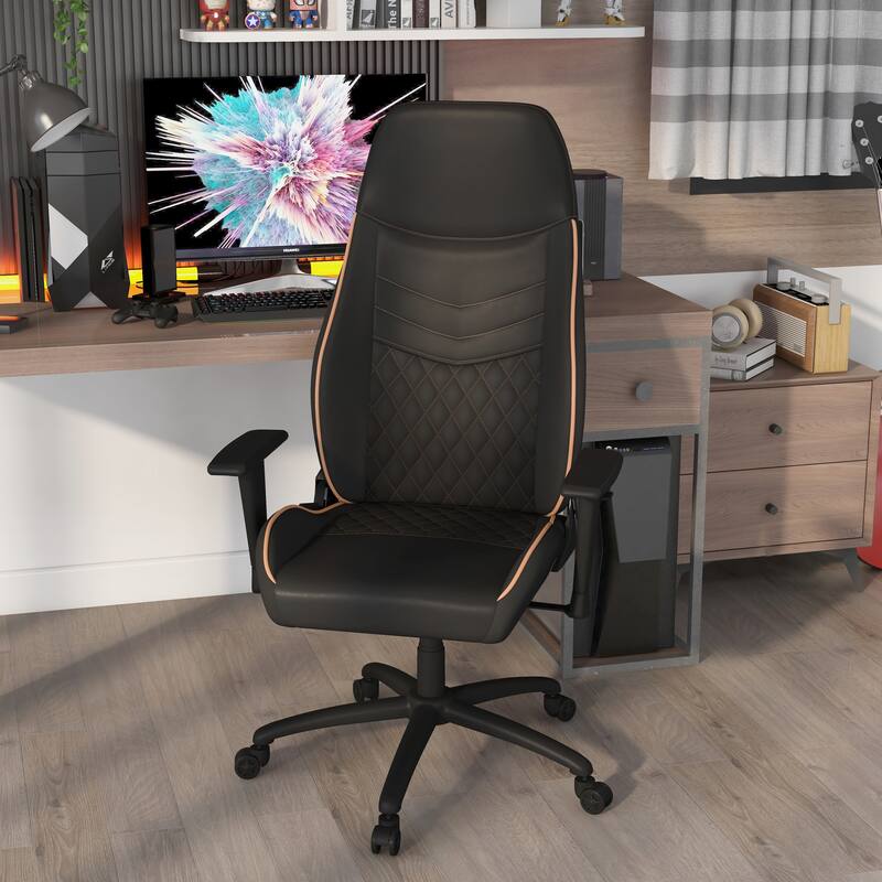 Joseff Black Faux Leather Reclining Gaming Chair by Furniture of America