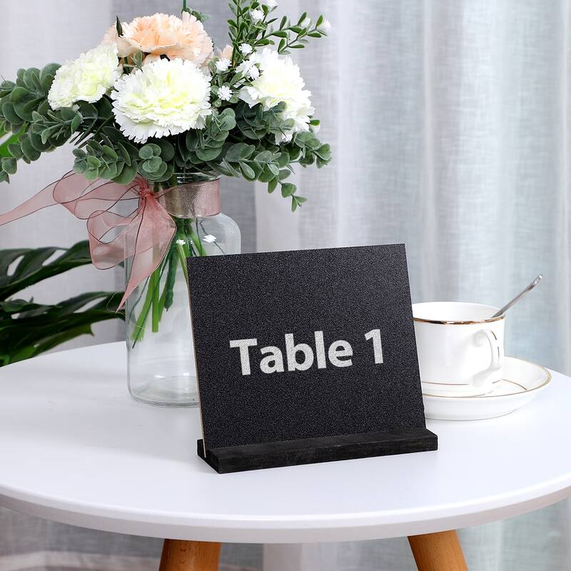 Wood Mini Chalkboard Sign w Easel Stand for Weddings Double Side Sign - Black