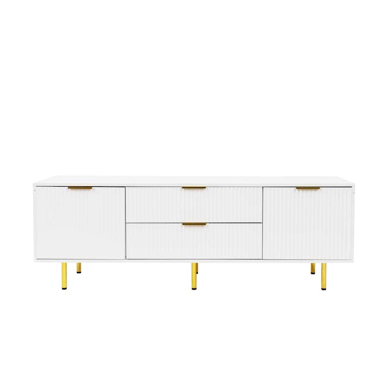 Elegant Contemporary White Media Console, Ideal For Both Living Rooms And Bedrooms