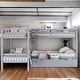 preview thumbnail 1 of 33, Twin L-Shaped Bunk bed with Ladder and Drawers, 4 Beds in 1 Grey