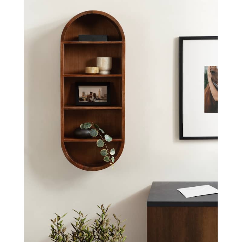 Kate and Laurel Hutton Wood Capsule Wall Shelf