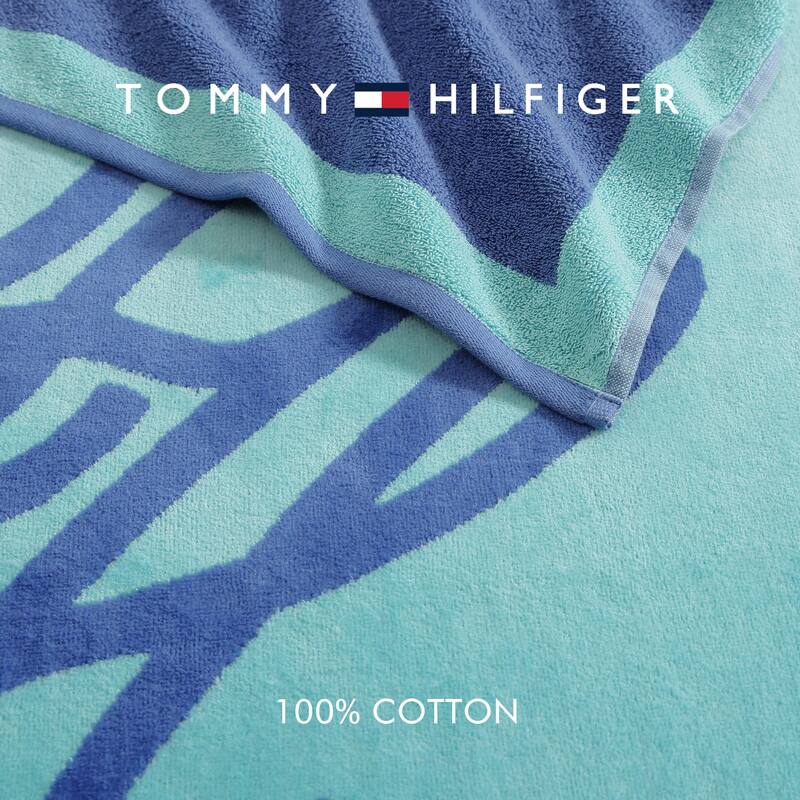 Tommy Hilfiger Printed Cotton Beach Towel - 36 x 68