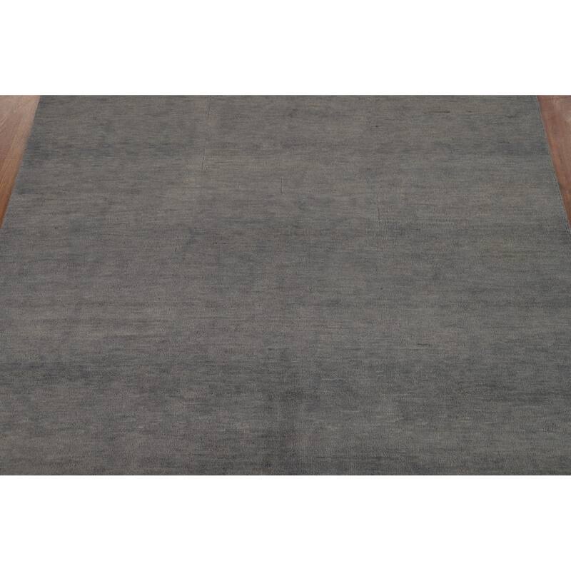 Gray Gabbeh Modern Area Rug Handmade Wool Carpet - 4'9" x 6'4"
