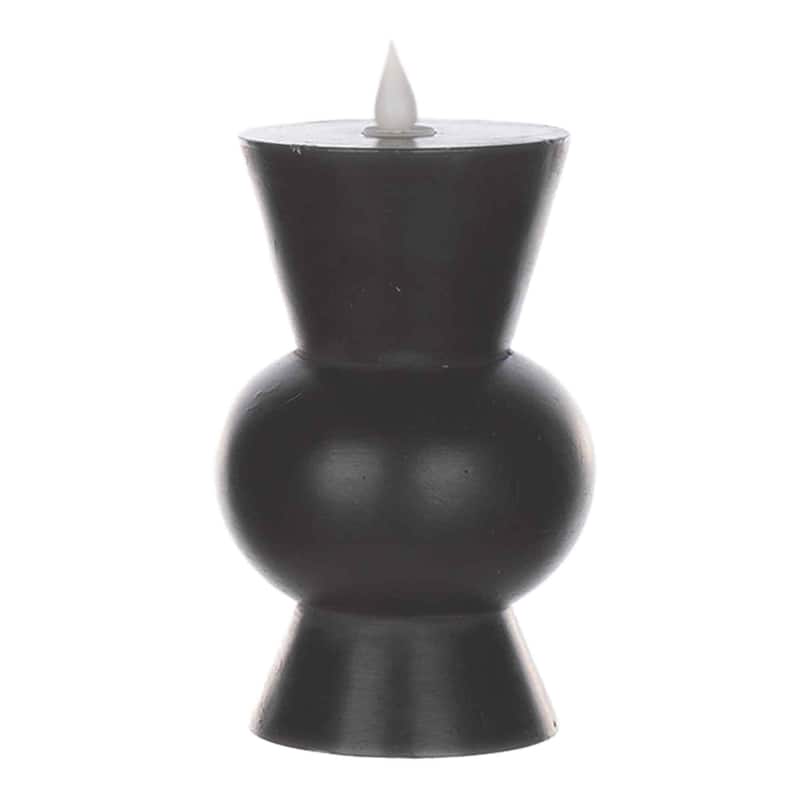LED Tapered Flameless Candles with Remote - 6.75" - Black - Set of 2