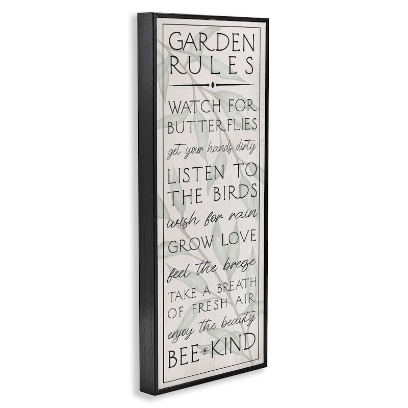 Stupell Uplifting Garden Rules Framed Giclee Art Design By Lil' Rue
