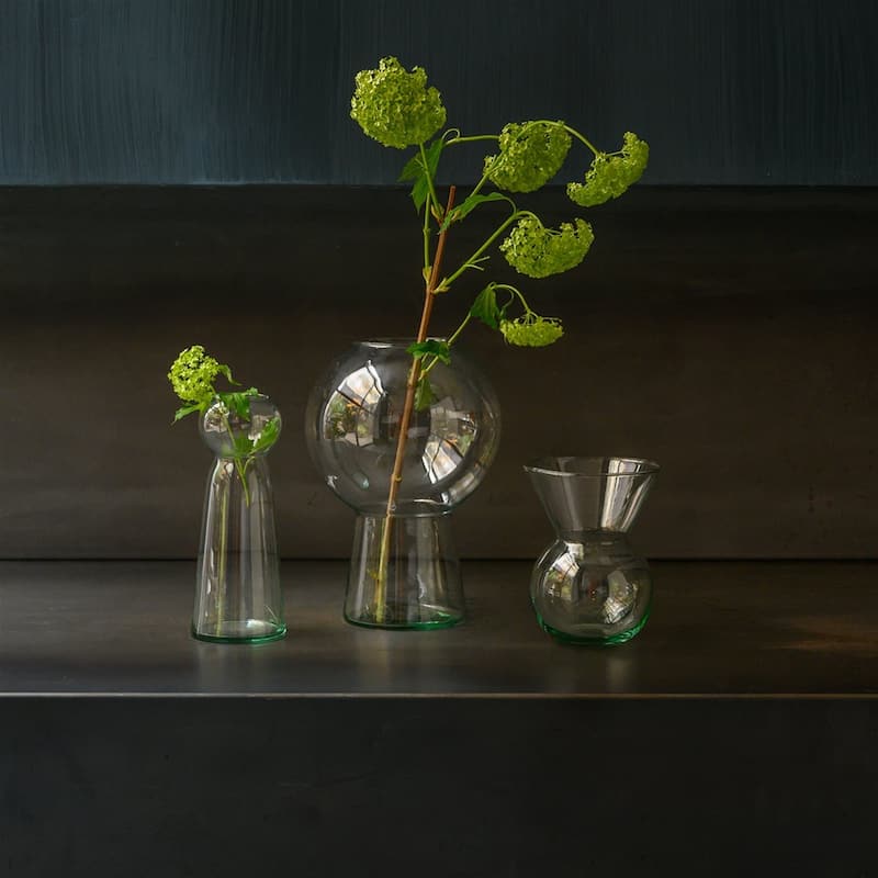 Flower Vase Recycled Glass By Mieke Cuppen L- ST - Transparant