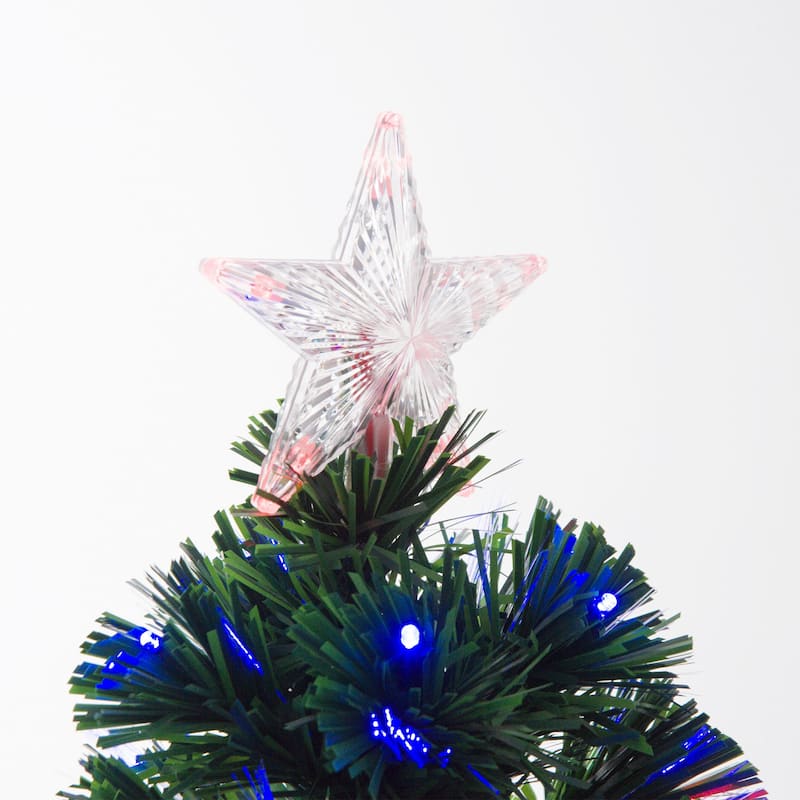 HOMCOM 4 ft. Artificial Small Prelit Christmas Tree with Stand