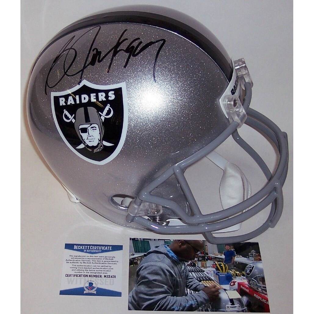 Shop Bo Jackson Autographed Hand Los Angeles Raiders Full Size Helmet Bas Beckett Authentication Overstock 27995940