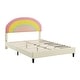 preview thumbnail 12 of 17, Unique Modern Design Full Size Upholstered Platform Bed,Rainbow Shaped Height-adjustbale Headboard with LED Light Strips