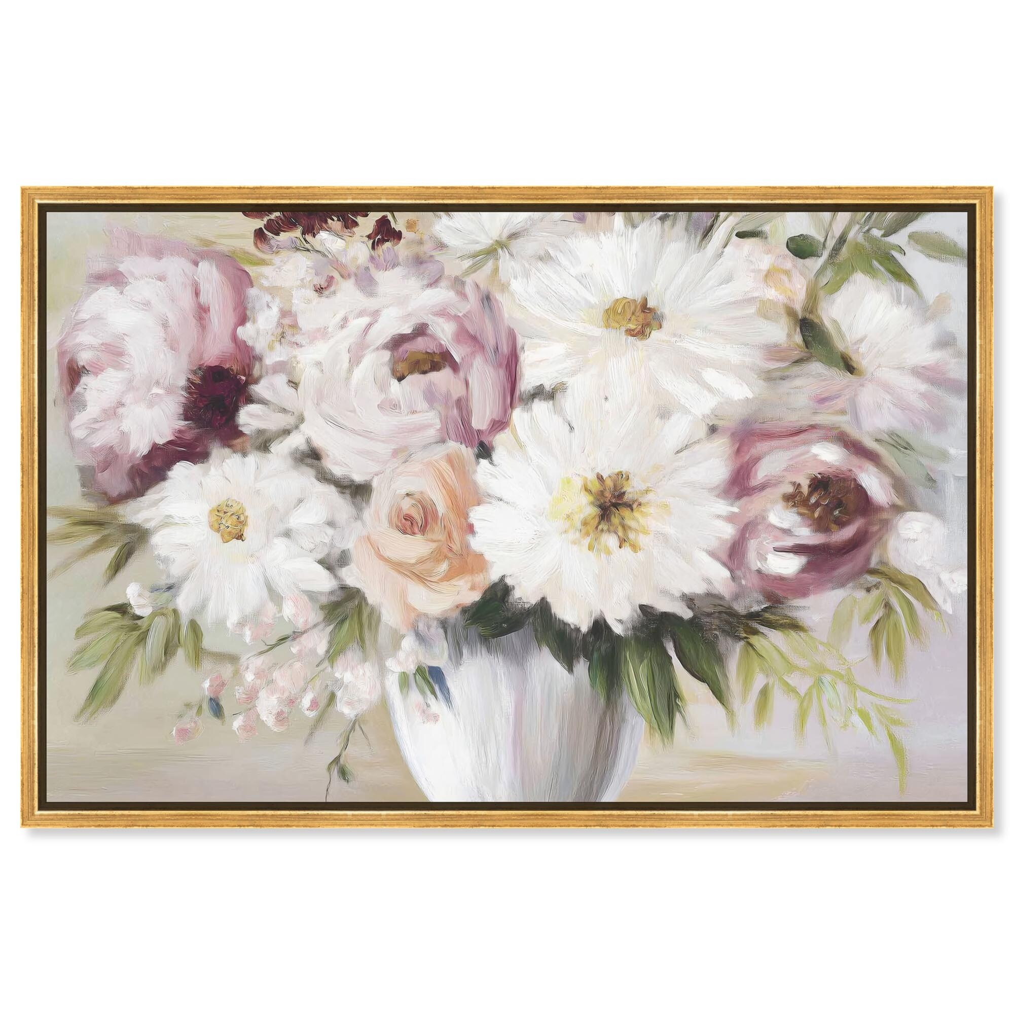 Snowblossom Symphony Canvas Glam Floral Art by Art Remedy