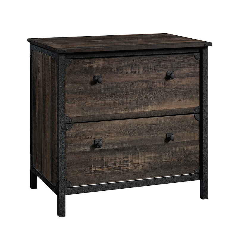 Wood Lateral File with Spacious Drawers - Dark Oak