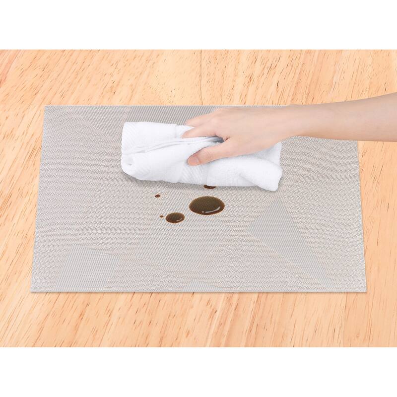 Placemats Set of 6 PVC Design Placemats for Kitchen Dining Table Decor Heat Resistant Table Placemats Wipeable Table Mat