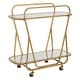 preview thumbnail 1 of 4, Uttermost Swain Brass Serving Cart - 35.75" H x 35.75" W x 16.5" D