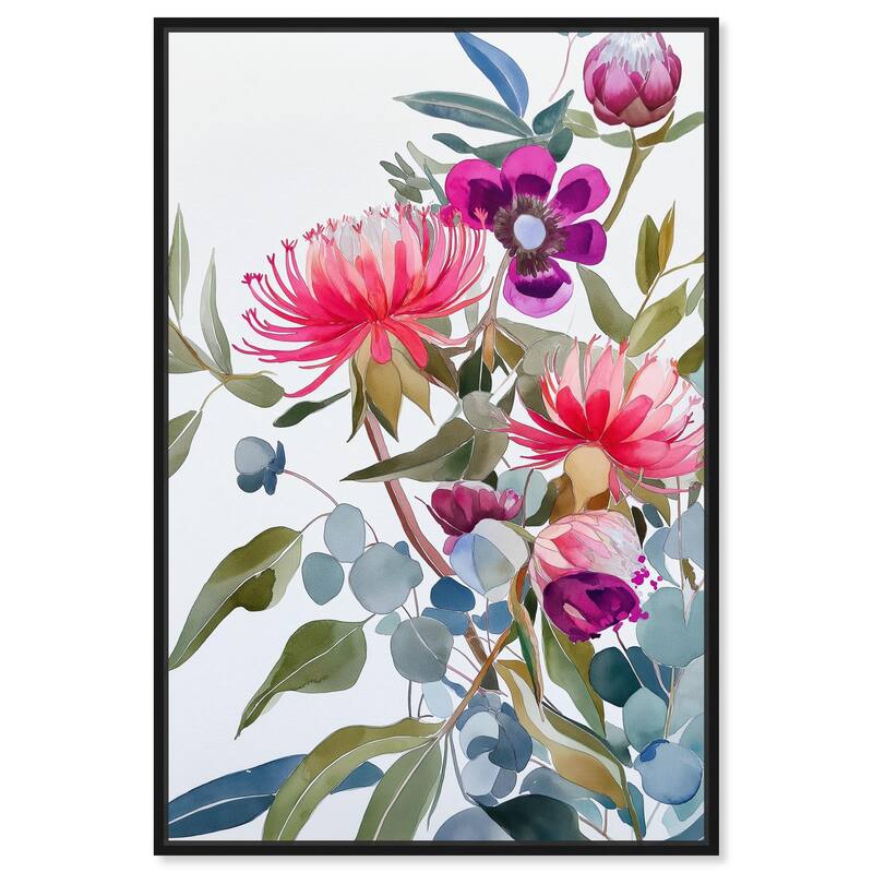 Watery Petals II Canvas by Art Remedy - 16" x 24" - Black