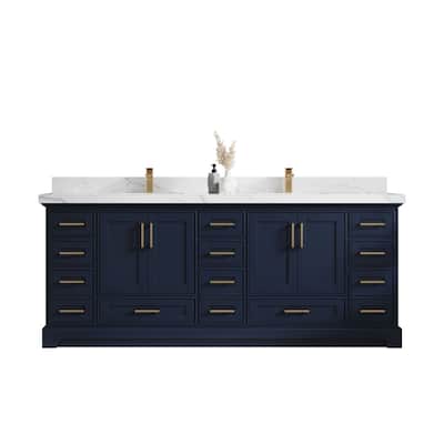Willow Collections 84 in. W x 22 in. D Boston Fenway Double Sink Bathroom Vanity with Countertop