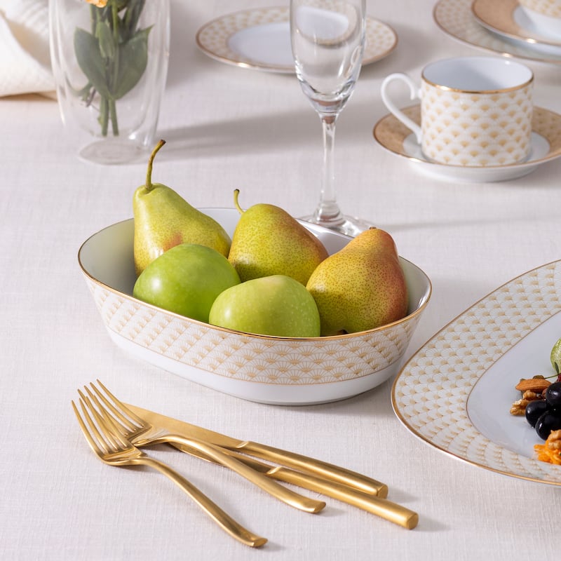 Trocadero Gold Oval Vegetable Bowl, 9.75", 46 oz.