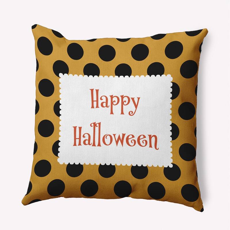 Halloween Happy Halloween Dots Accent Pillow - Golden Mustard - 18" x 18"