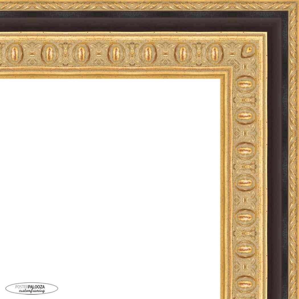 38x20 Traditional Gold Complete Wood Picture Frame with UV Acrylic, Foam Board Backing, & Hardware