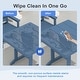 preview thumbnail 14 of 24, HDPE 35.8''L Square Dining Table with 1.7''D Bulit-in Umbrella Hole