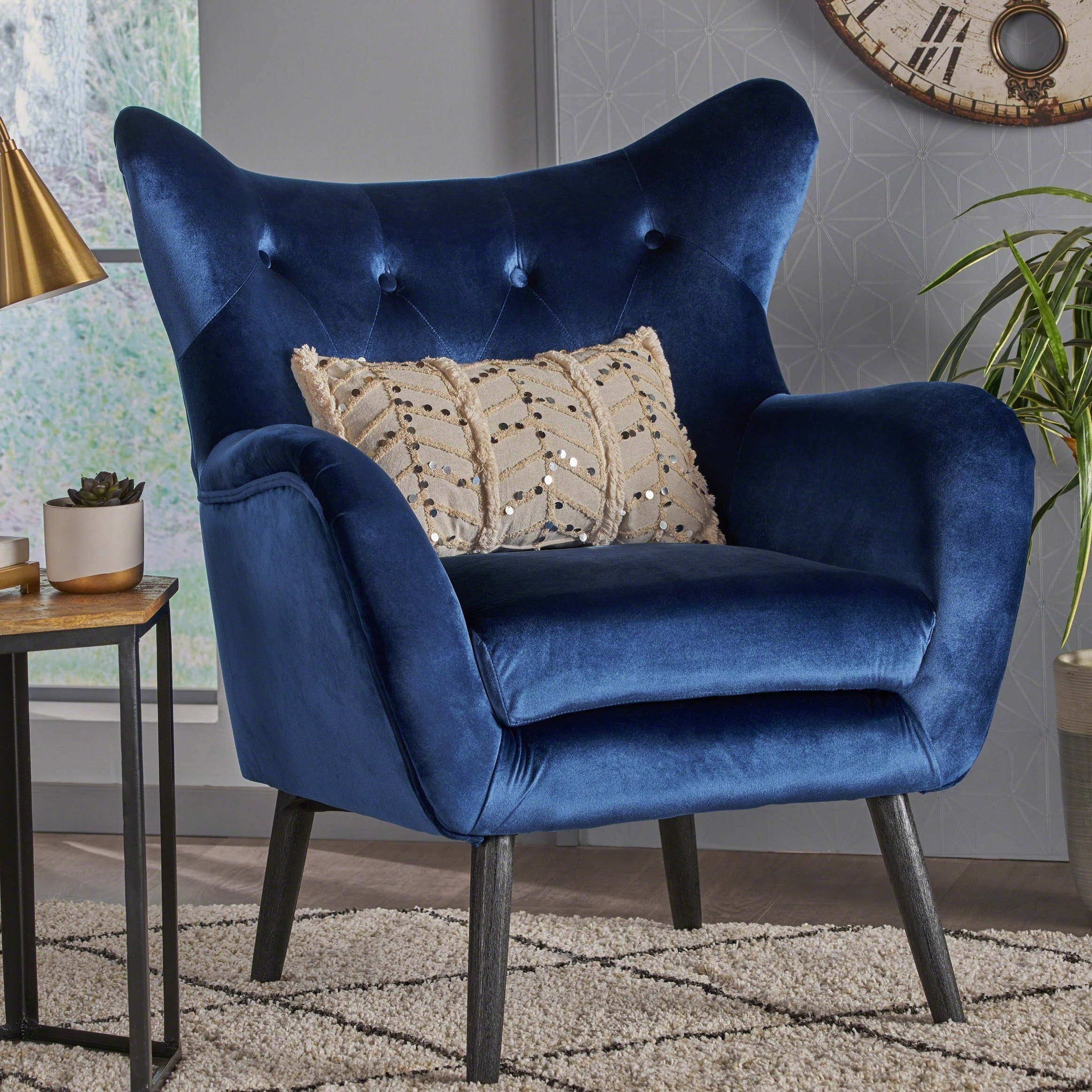 Alyssa Mid century Upholstered Arm Chair by Christopher Knight