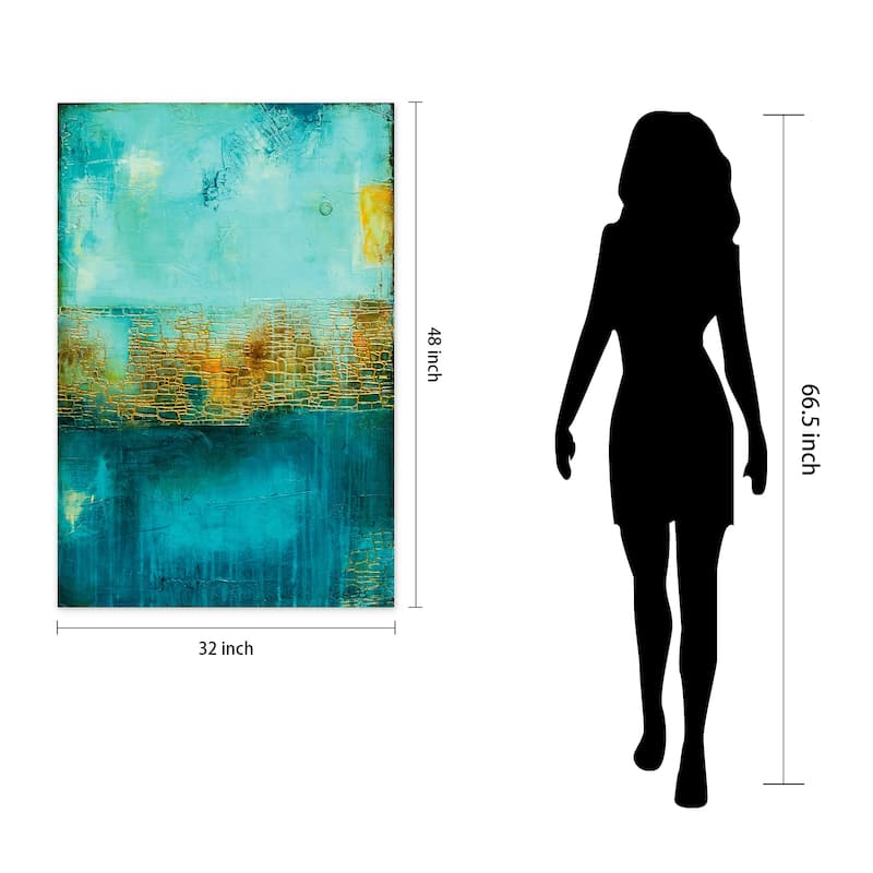 "Castle Court" Abstract Wall Art on Frameless Tempered Art Glass