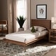 preview thumbnail 7 of 8, Karine Mid-Century Walnut Brown Finished Wood Twin Size Platform Bed