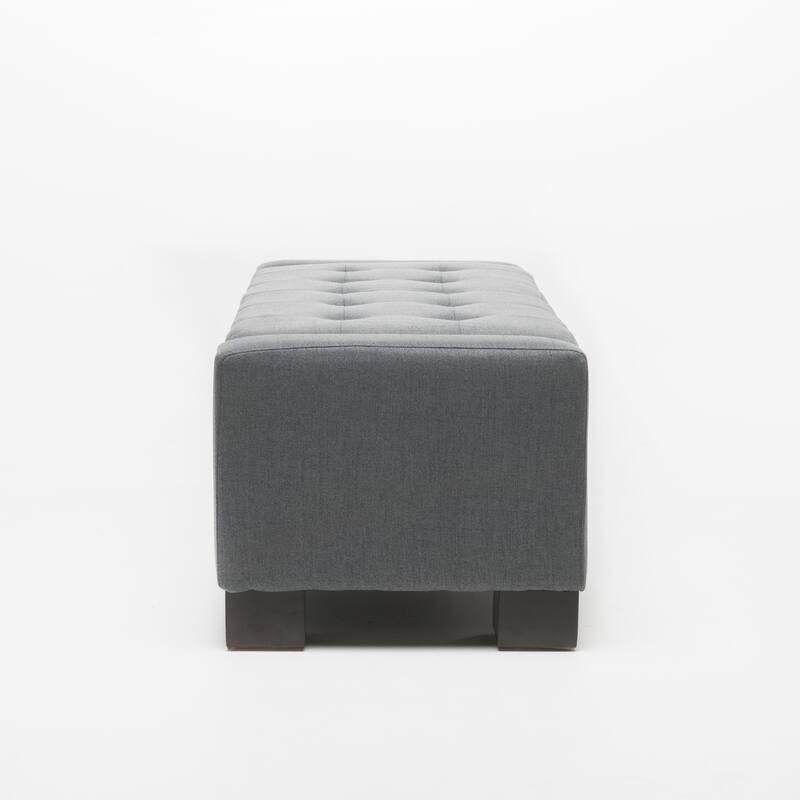 Tufted Ottoman with Storage, Storage Ottoman Bench with Safety Hinge, Upholstered Entryway Bench with Seating