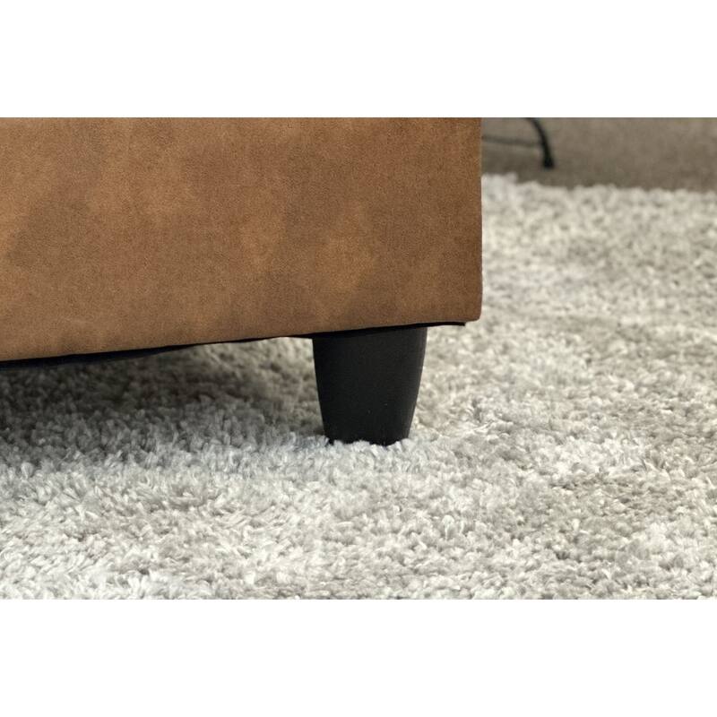 Faux Leather Ottoma,Padded cushion for maximum comfort,Upholstered in rich, breathable faux leather