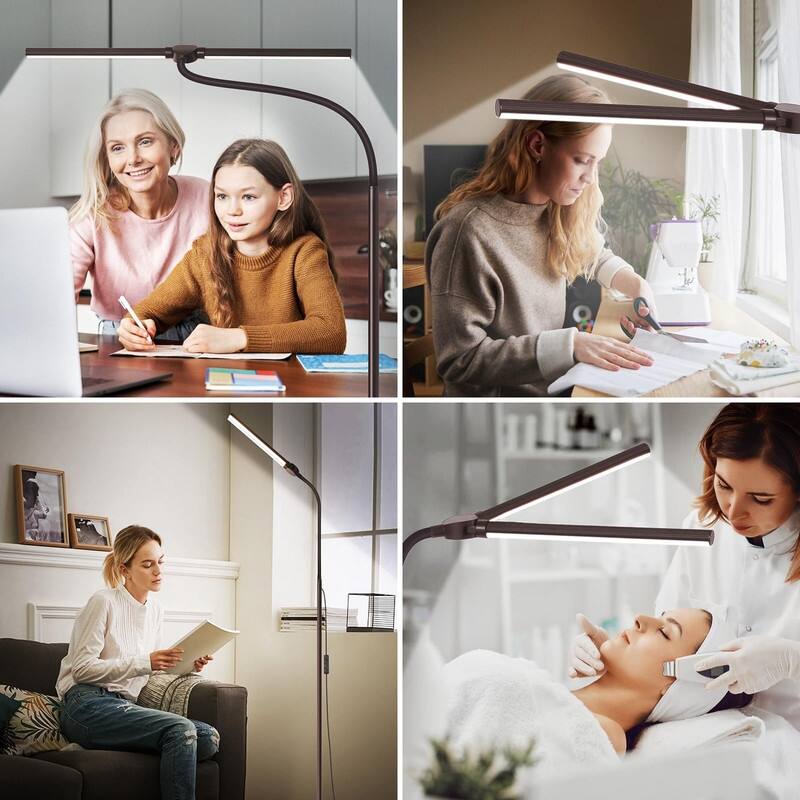 Floor Lamp, 15W/1800LM Bright LED Floor Lamp with Double Head