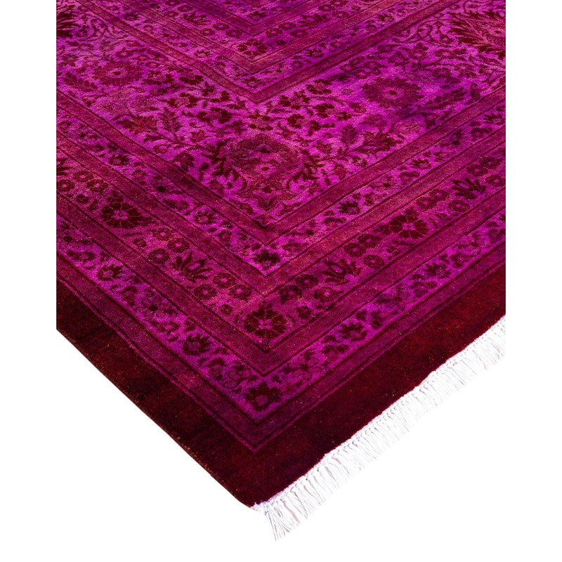 Overdyed, One-of-a-Kind Hand-Knotted Area Rug - Pink - 10' 10" x 15' 10"