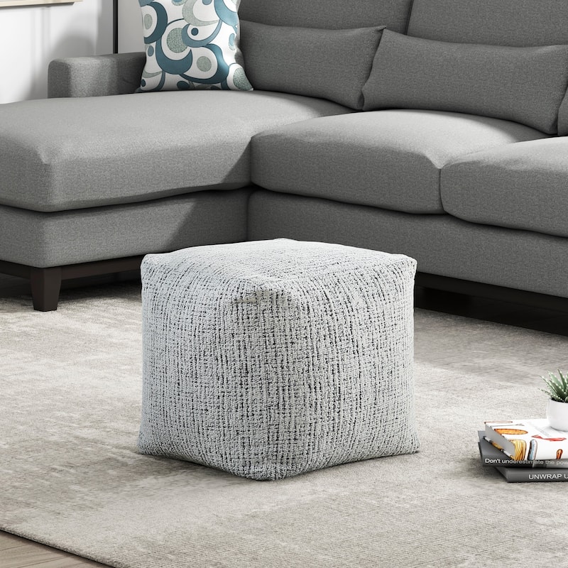 Square Pouf Fabric Upholstery Modern Ottoman, Footstool, Non-Slip Floor Pouf, Bean Bag Chair, 1pc Sitting Pouf