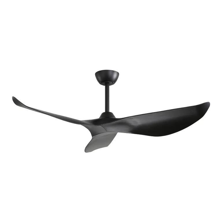 52 Inch Indoor Ceiling Fan No Light, 3 Curved ABS Blades Fan, 6 Speeds Reversible Quiet DC Motor Ceiling Fan