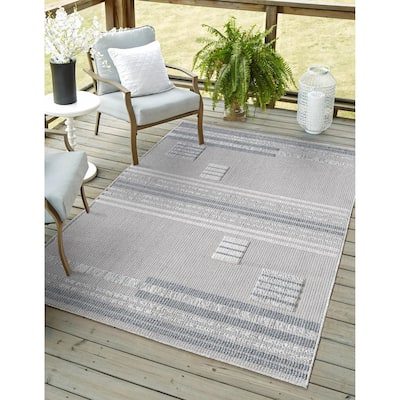 Domani Bella Casually Geometric Textured Indoor / Outdoor Area Rug