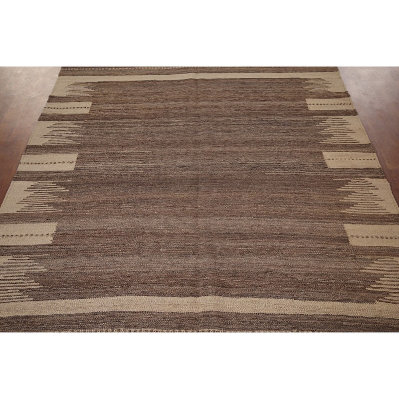 Nomadical Kilim Persian Vintage Area Rug Hand-Woven Wool Carpet - 5'5"x 8'2"