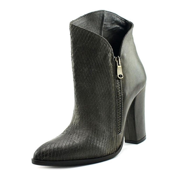 Charles David Chocolate Women Pointed Toe Leather Bootie