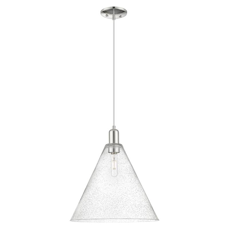 Innovations Lighting Endless Possibilities Arcadia - Berkshire Glass - 1 Light 16" Cord Hung Mini Pendant - Polished Nickel/Seedy