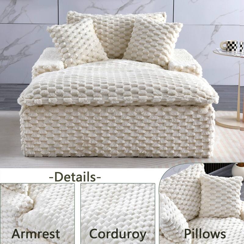 51.2" Corduroy Upholstered Compression Sofa