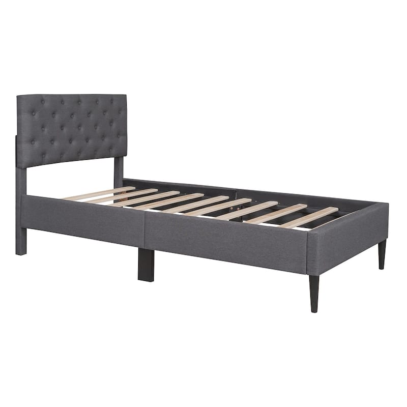 Merax Upholstered Linen Platform Bed, 3 colors