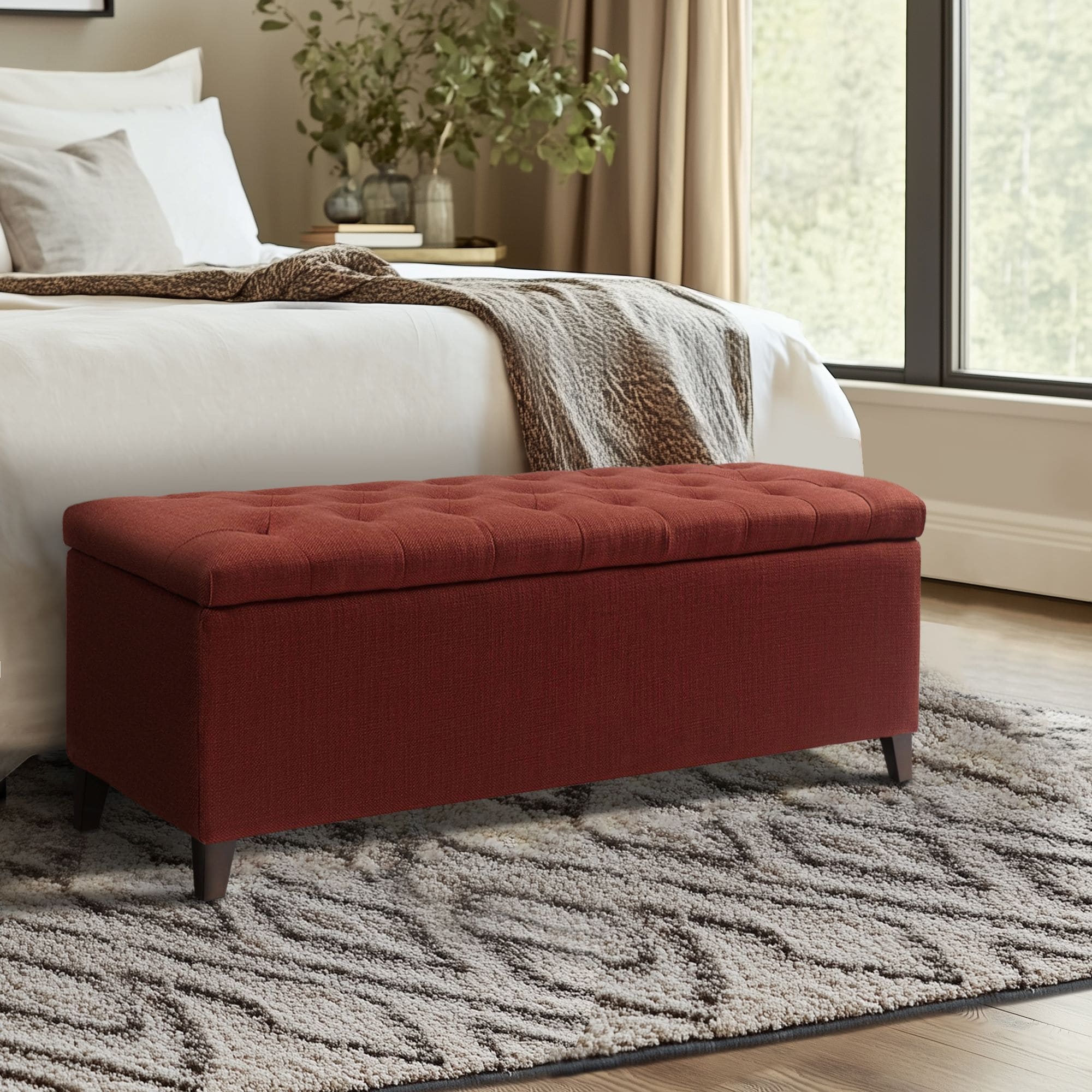 Madison Park Sasha Tufted Top Upholstered Storage Bench On Sale