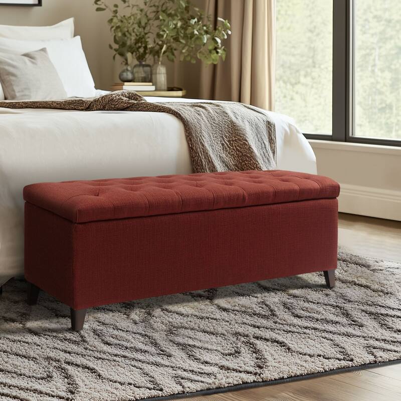 Madison Park Shandra Tufted Top Upholstered Storage Bench