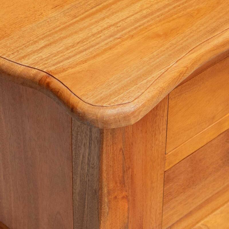 vidaXL Side Table Natural 23.82 x 11.81 x 24.02 in Solid Mahogany Wood - 23.82 x 11.81 x 24.02 in