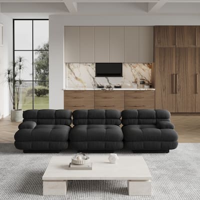 Sectional Sofa, 109'' Modular Sectional Couch Modern Tedy Velvet Sofa 3-Seater Couch for Living Room