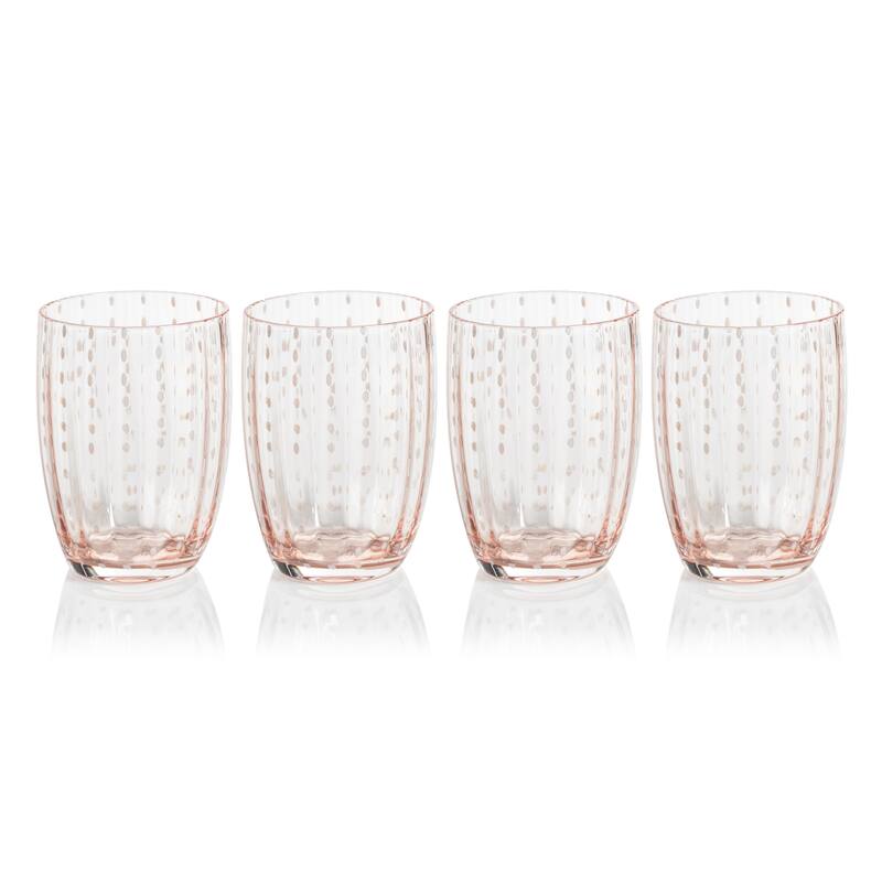 Pescara White Dot Tumbler Glasses, Set of 4