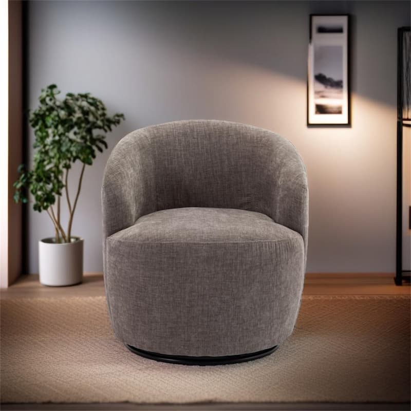 Chenille Fabric Swivel Accent Armchair